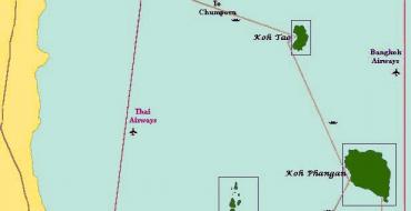 Mapa Samui - atrakcie, hotely, pláže a oveľa viac Mapa pláží Samui v ruštine