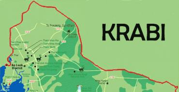 Mapa de la provincia de Krabi Mapa de Krabi Tailandia en ruso